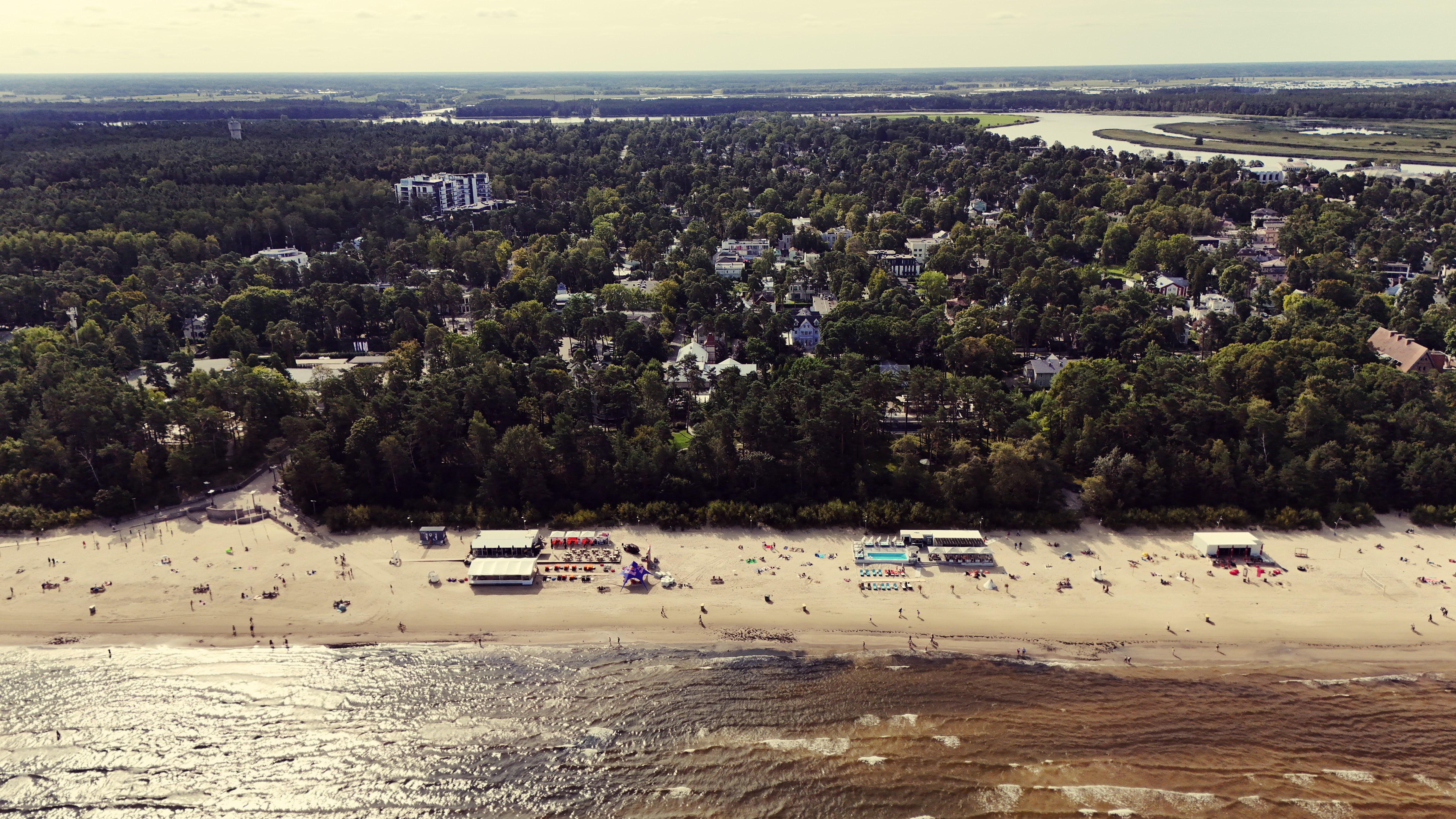 Aerial view of Lucky Fish Jūrmala and surrounding Jūrmala neighbourhood